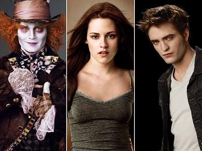 Johnny Depp, Kristen Stewart y Robert Pattinson, las estrellas de 2010