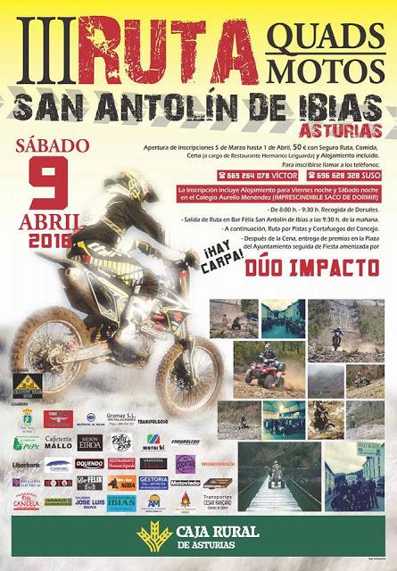 III RUTA QUADS/MOTOS SAN ANTOLIN DE IBIAS 2016 III RUTA QUADS/MOTOS SAN ANTOLIN DE IBIAS 2016
