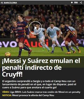 Reacción de la prensa con el penalti a lo Cruyff de Messi y la espaldinha de Cristiano Ronaldo