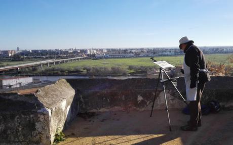 Pintando en S. Juan de Aznalfarache.