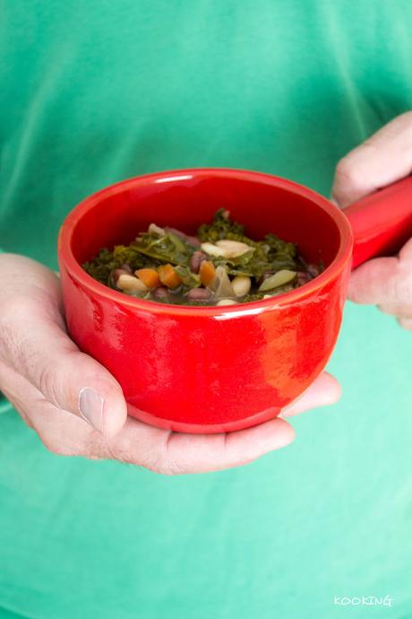 Sopa de kale, azukis y fesols