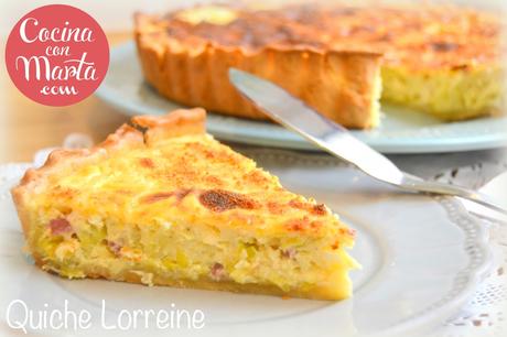 Quiche Lorreine, quiche puerros y bacon, nata, crema, leche evaporada, tarta salada, fácil, rápida, casera, receta, cocina con marta Quiche Lorreine, quiche puerros y bacon, nata, crema, leche evaporada, tarta salada, fácil, rápida, casera, receta, cocina con marta