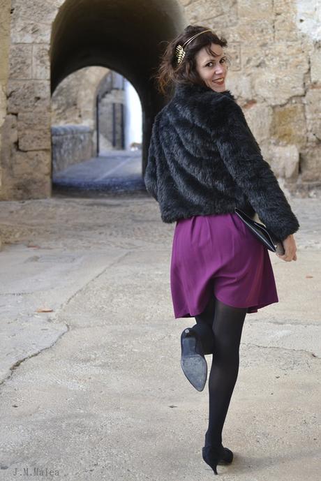 HAIR COAT & PURPLE DRESS HAIR COAT & PURPLE DRESS