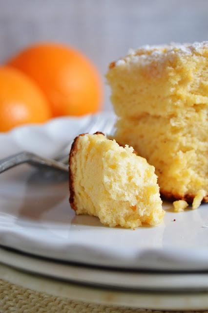 Angel food cake de naranja