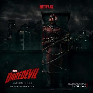 Daredevil encadenado en una promo y un póster de la 2ª temporada Daredevil