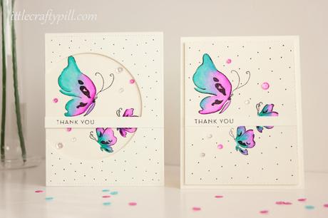 Watercolor butterflies with Zig Clean Color Real Brush