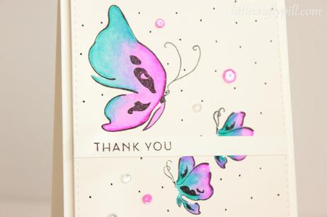 Watercolor butterflies with Zig Clean Color Real Brush