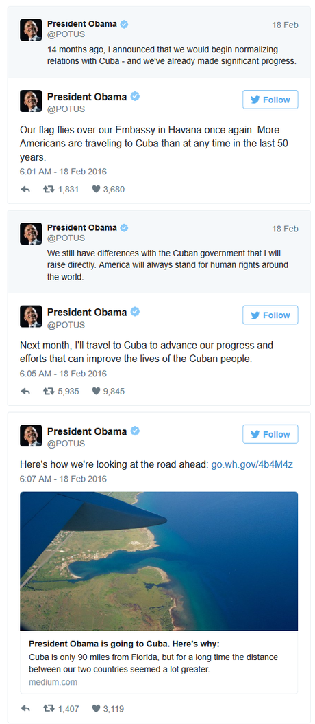 Obama: primer presidente en visitar a Cuba libre