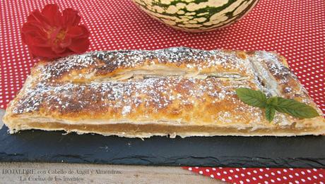 Coca de Hojaldre con Cabello de Angel y Almendras Coca de Hojaldre con Cabello de Angel y Almendras