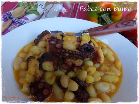 Fabes con pulpo