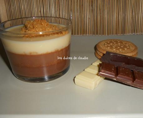 Vasitos tres chocolates y galletas Vasitos tres chocolates y galletas