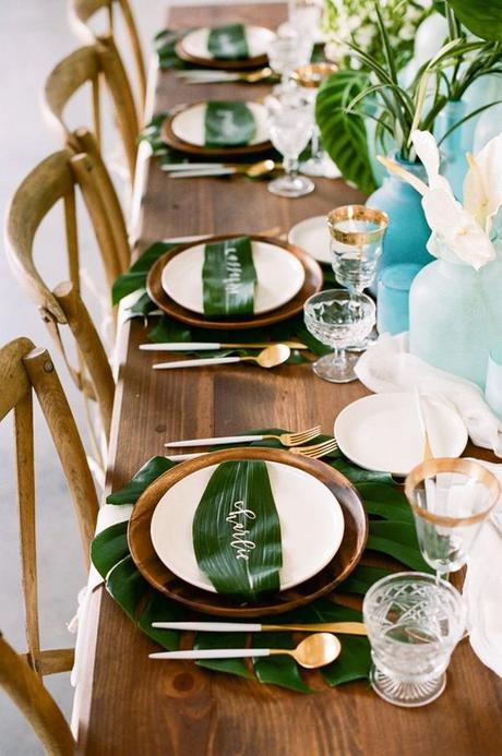 mesa decorada palmeras mesa decorada palmeras