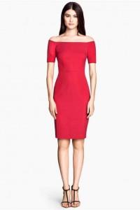 como disimular hombros caidos o estrechos vestido con escote barco