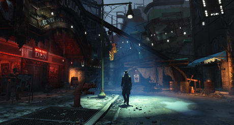 Goodneighbor, en Fallout 4 por la noche