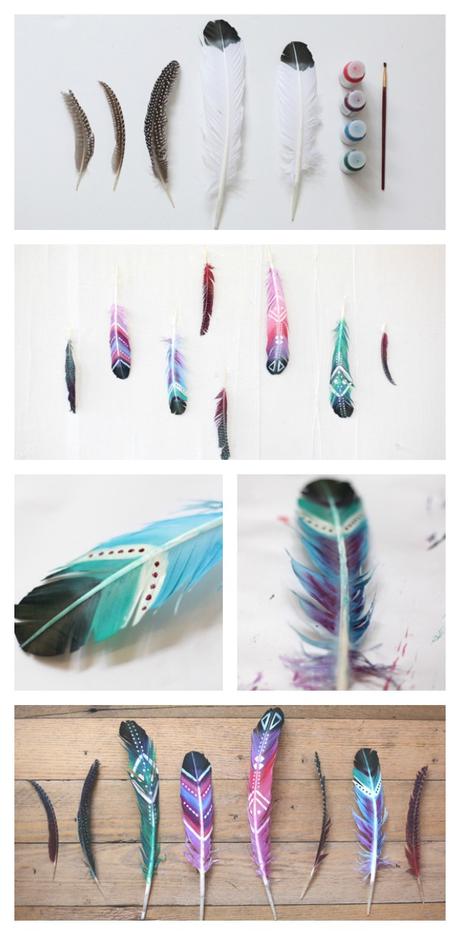 DIY Pintar plumas y usarlas para decorar