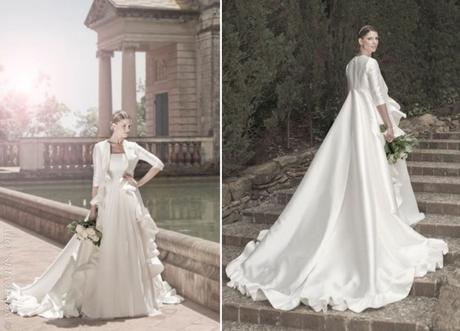 Vestido de novia con abrigo de Cristina Tamborero