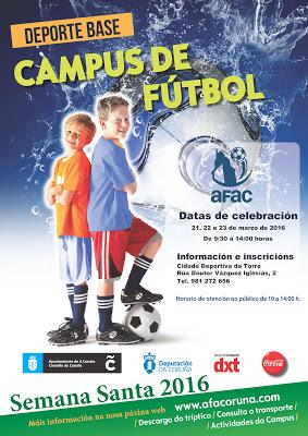 Campus de Fútbol en A Coruña organizado por AFAC (Semana Santa 2016)