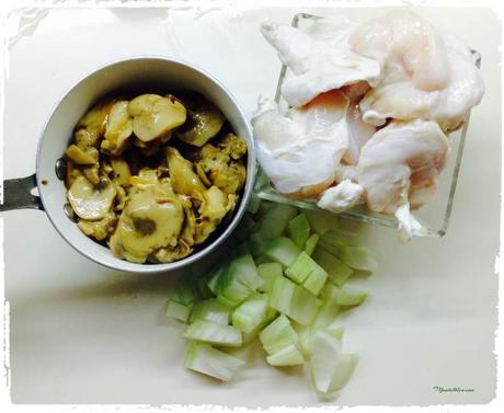 Kokotxas de bacalao con salsa de hongos Kokotxas de bacalao con crema de hongos