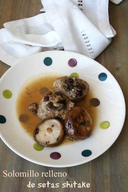Solomillo relleno de setas shiitake El Ágora de Ángeles solomillo relleno, setas shiitake