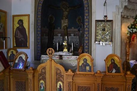 Iglesia Ortodoxa Griega en Heraklion. La disposición es completamente distinta a las católicas.