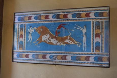 El famoso mural del salto de toros, Knossos