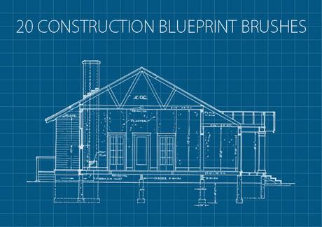 20 Construction Blueprint Brushes