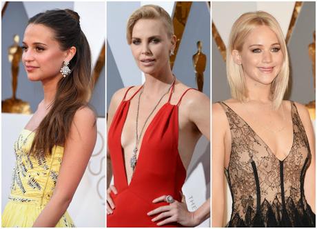 Alicia Vikander, Charlize Theron y Jennifer Lawrence, Oscars 2016