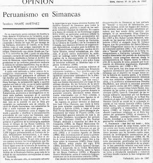 Perú en el Archivo General de Simancas