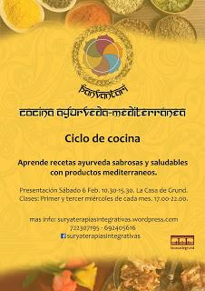 Taller Cocina Ayurveda. Sábado marzo. primavera. estaciones adaptación cambio