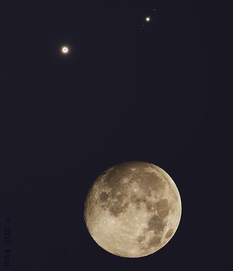 Júpiter, Venus y la Luna