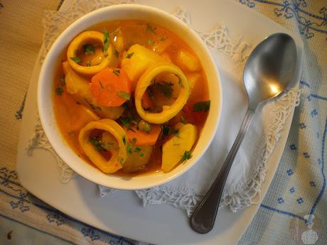 Papas con chocos Papas con chocos