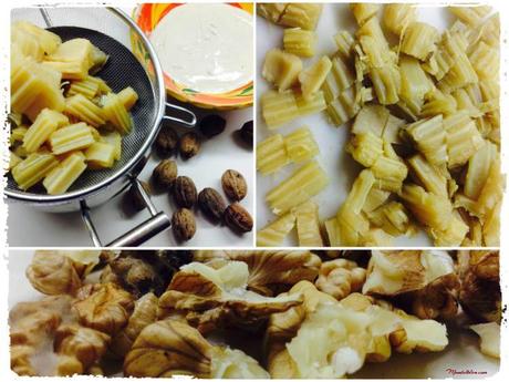 Cardo en salsa de hongos con nueces Cardo con salsa de hongos y nueces ingredientes_Fotor