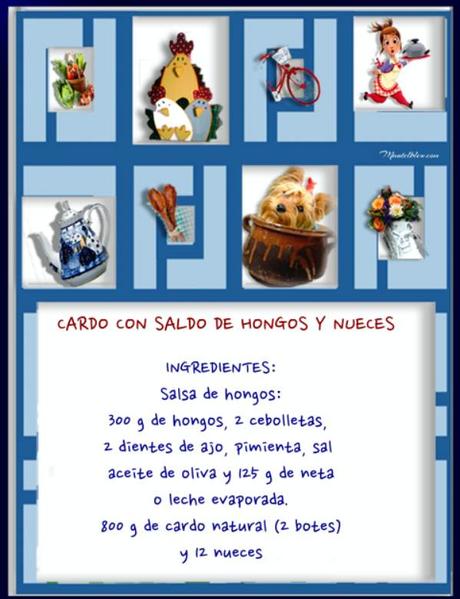 Cardo en salsa de hongos con nueces Cardo con salsa de hongos y nueces Etiqueta