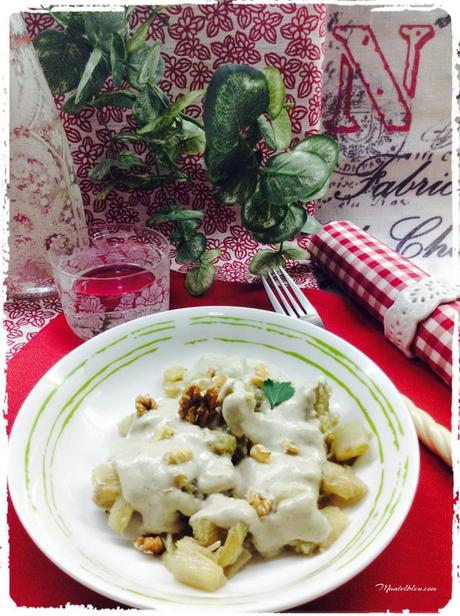 Cardo en salsa de hongos con nueces Cardo con salsa de hongos y nueces 2