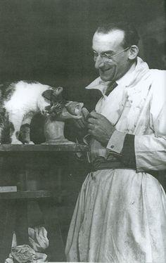 Jacques Lehmann y su gato