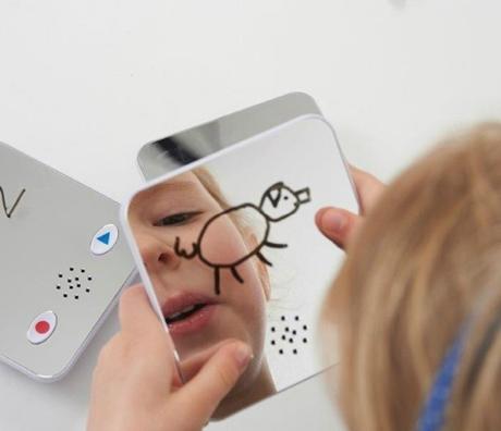 Grabadora con espejo Espejo para pintar con grabadora