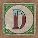 Vintage brick letter D