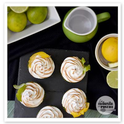 CUPCAKES DE LIMA-LIMON Y MERENGUE / MERINGUE, LIME AND LEMON CUPCAKES