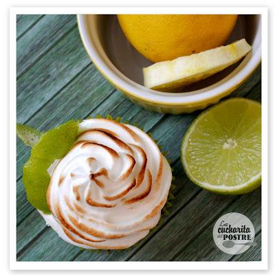 CUPCAKES DE LIMA-LIMON Y MERENGUE / MERINGUE, LIME AND LEMON CUPCAKES