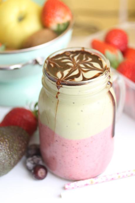 Smoothie doble sabor en capas Smoothie doble sabor en capas