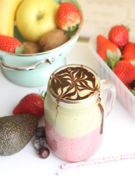 Smoothie doble sabor en capas Smoothie doble sabor en capas