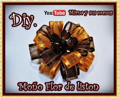 Diy, Moño flor de Liston