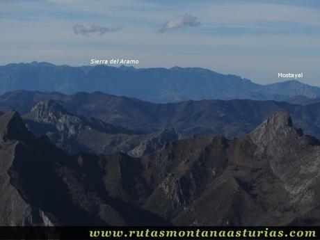 Vista de la Mostayal y Sierra del Aramo