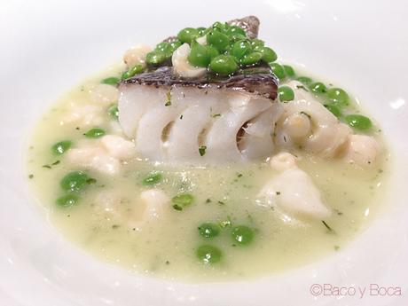 Restaurante DOP bacalao skrei callos y pilpil guisantes llavaneras dop baco y boca