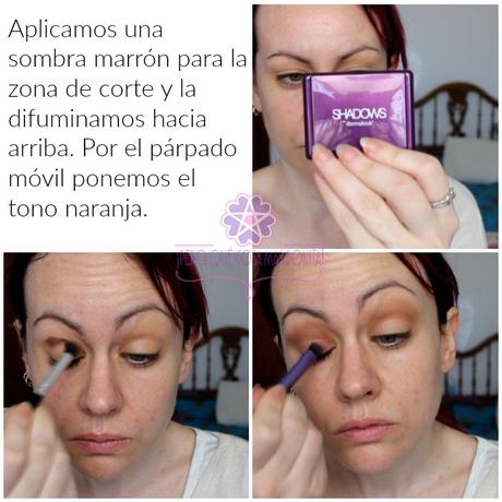 Maquillaje naranja y marrón Maquillaje naranja y marrón