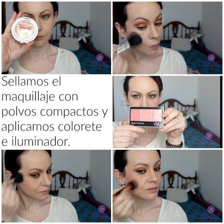 Maquillaje naranja y marrón Maquillaje naranja y marrón