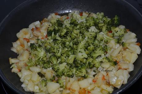 Tortilla de Patatas  Brocoli y Pimiento rojo