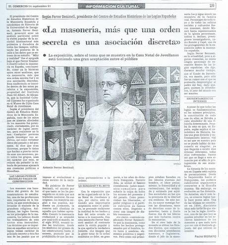 HEMEROTECA MASONICA ASTURIANA.  EXPOSICION SOBRE MASONERIA 1991