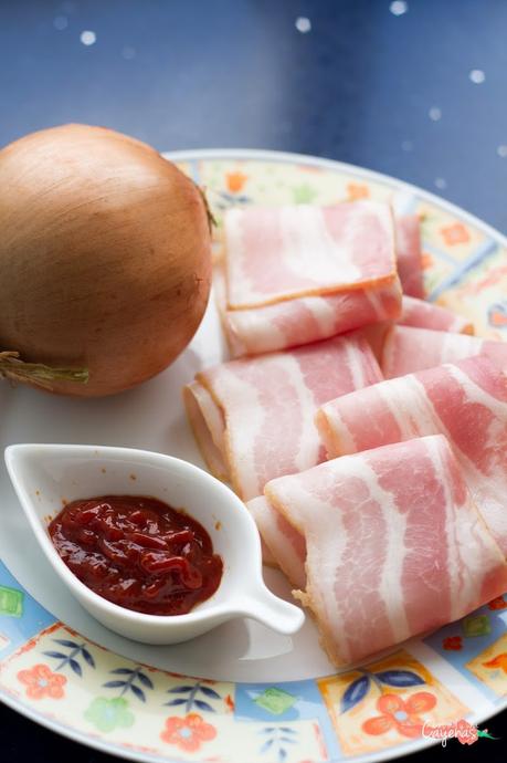 Aros de cebolla y bacon - 베이컨 양파링
