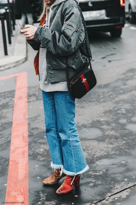 PFW-Paris_Fashion_Week_Fall_2016-Street_Style-Collage_Vintage-Miu_Miu-Bomber-Sweatshirt-Snake_Boots-Gucci-